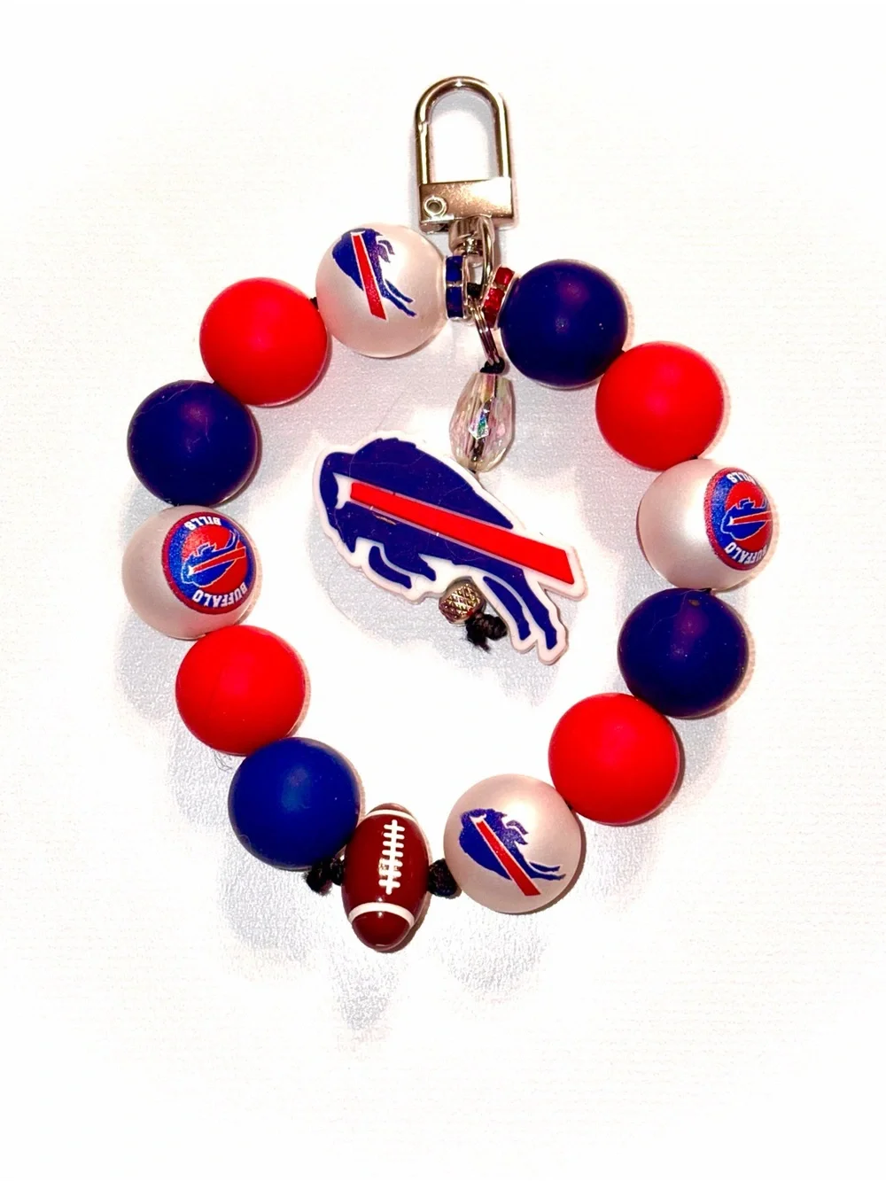 Handmade Buffalo Bills Wristlet / Keychain / Bag Charm